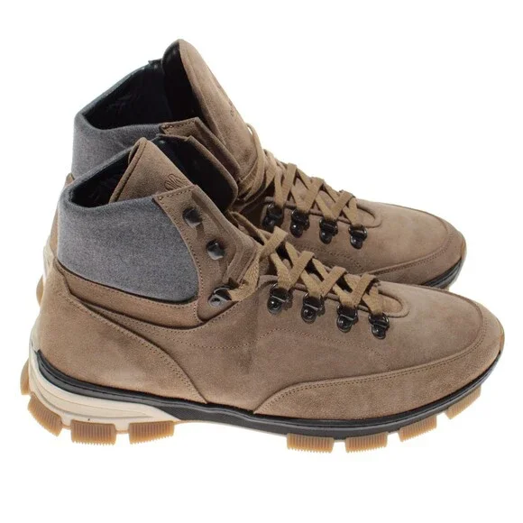 Di Bianco NWB Livigno Suede Hiking Boots Size 43.5 US 10.5 Fontanella Oslo Brown